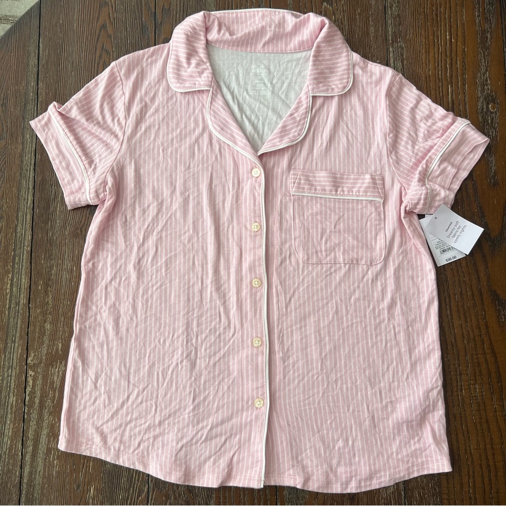 NWT Auden Pink Striped Cloud Knit Sleepwear Top Size XS